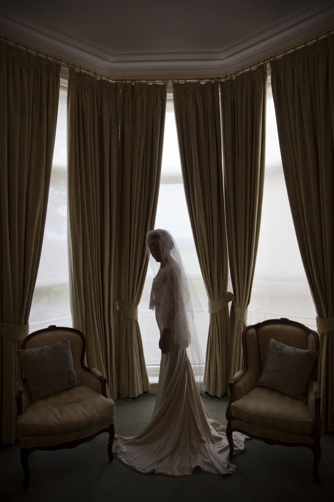 Bride all dressed and ready to go.