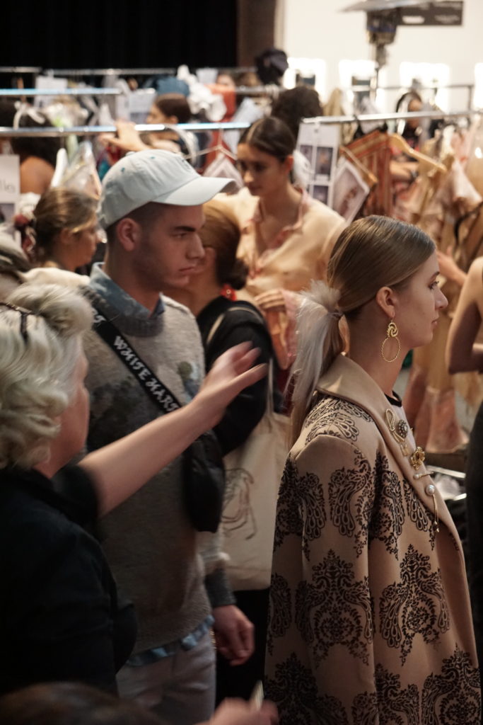 Backstage at Fashion Design Studio at Mercedes Benz Fashion Week in Sydney at Carriageworks 2018.