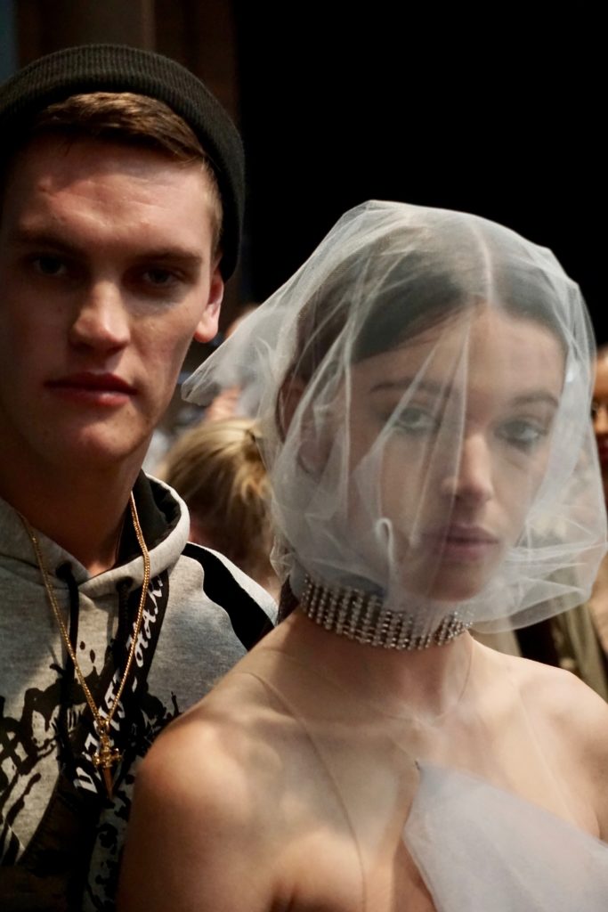 Backstage at Fashion Design Studio at Mercedes Benz Fashion Week in Sydney at Carriageworks 2018.