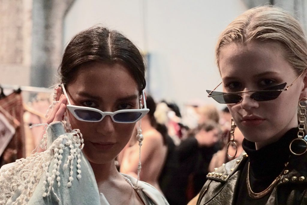 Backstage at Fashion Design Studio at Mercedes Benz Fashion Week in Sydney at Carriageworks 2018.