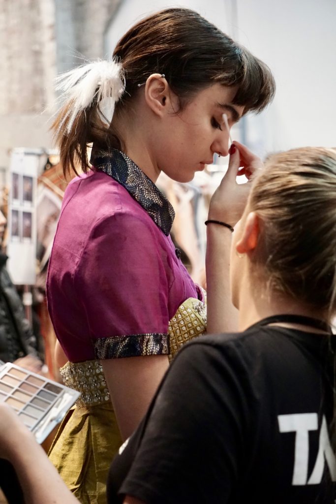 Backstage at Fashion Design Studio at Mercedes Benz Fashion Week in Sydney at Carriageworks 2018.