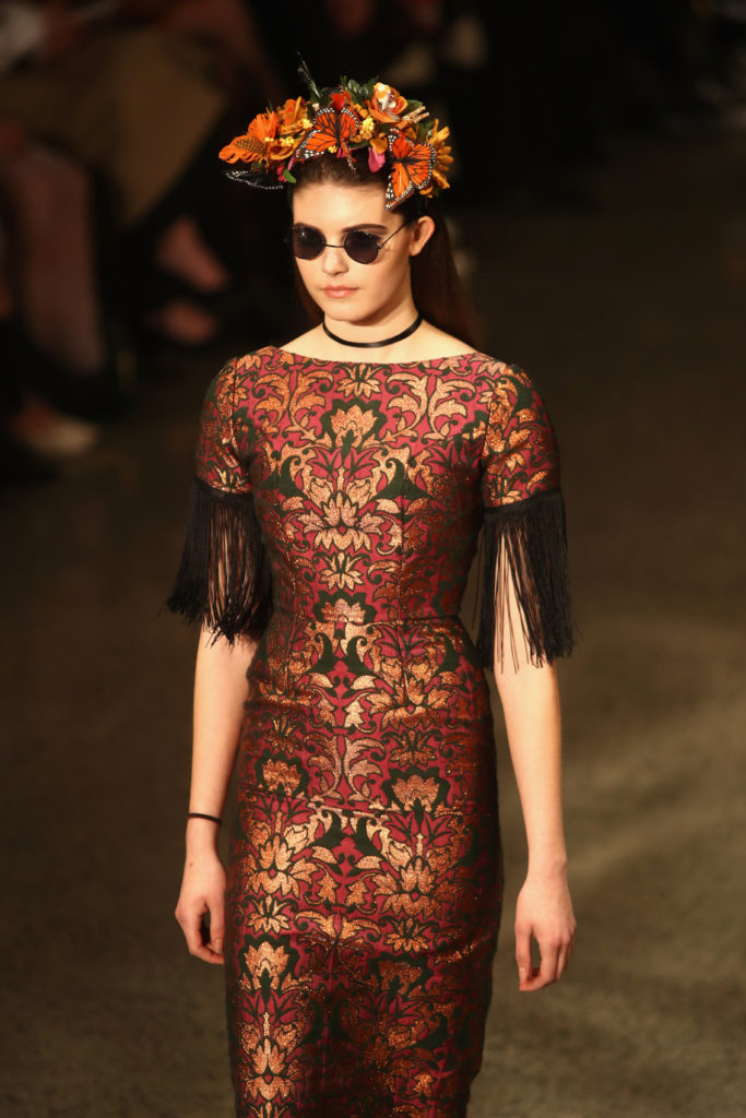 A model walks the runway in a design by Ruscoe during the New Generation Emerging Couture show during New Zealand Fashion Week 2018 at Viaduct Events Centre on August 28, 2018 in Auckland, New Zealand (Photo by Phil Walter/Getty Images)