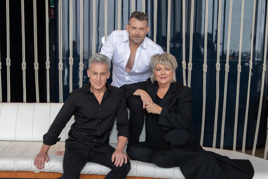 Martin, Nic Lucas, and Jean Laing from La Gaia Skincare at The Hyatt Regency, Sussex Street, Sydney for Ageless shoot in October 2019. 